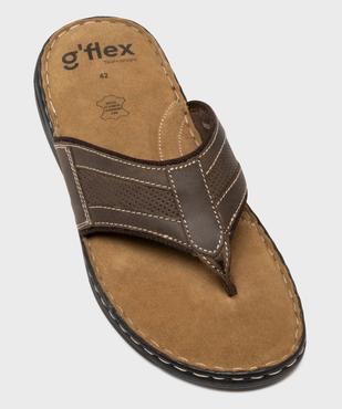 Tongs dessus cuir homme - G’Flex vue5 - G'FLEX - GEMO