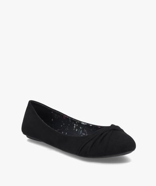 Ballerines femme unies en suédine avec bout rond effet drapé vue2 - VALENTINA BALDA - GEMO