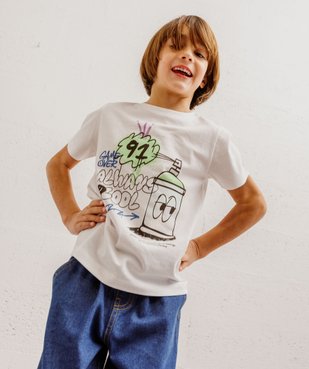 Tee-shirt manches courtes imprimé street art garçon vue1 - GEMO 4G GARCON - GEMO