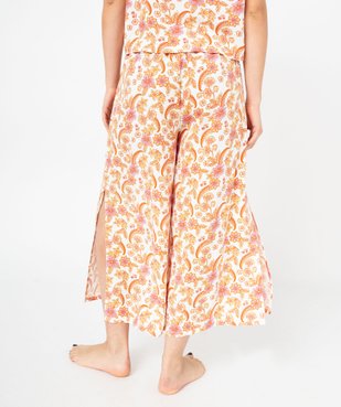 Pantalon de pyjama imprimé fendu sur les côtés femme vue3 - GEMO 4G FEMME - GEMO