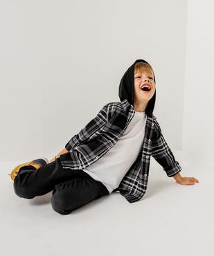 Chemise à carreaux avec capuche garçon vue1 - GEMO (ENFANT) - GEMO