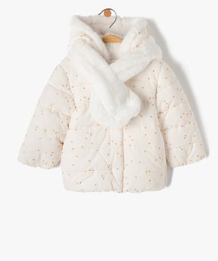 Parka bébé fille en velours côtelé à pois dorés avec écharpe douce vue1 - GEMO 4G BEBE - GEMO
