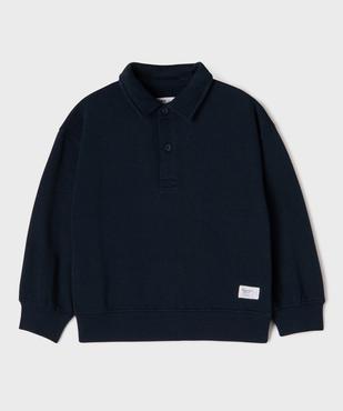 Sweat avec col polo garçon vue2 - GEMO 4G GARCON - GEMO