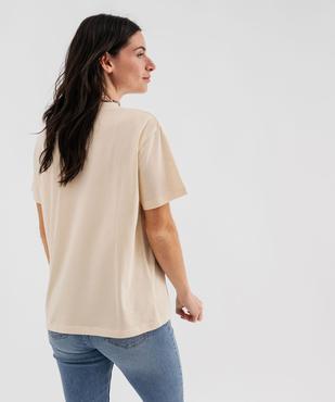 Tee-shirt manches courtes col rond uni en coton femme vue3 - GEMO 4G FEMME - GEMO