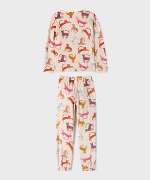 Pyjama en velours avec imprimé léopards fille vue3 - GEMO 4G FILLE - GEMO