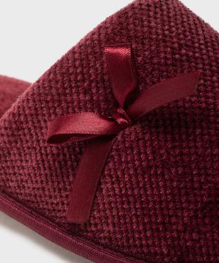 Chaussons mules en velours texturé avec petit noeud femme vue6 - GEMO(HOMWR FEM) - GEMO