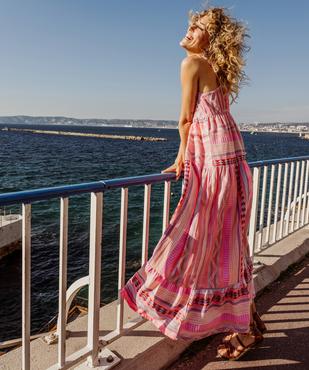 Robe longue et ample à fines bretelles femme vue2 - GEMO(FEMME PAP) - GEMO