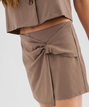 Jupe short en maille stretch texturée femme vue2 - GEMO(FEMME PAP) - GEMO