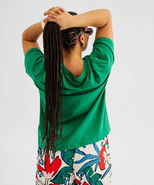 Tee-shirt manches courtes avec motif brodé femme grande taille vue3 - GEMO (G TAILLE) - GEMO