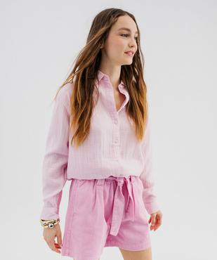 Chemise manches longues en double gaze de coton femme vue2 - GEMO(FEMME PAP) - GEMO