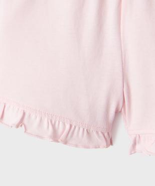 Pyjashort en coton motif flamants roses bébé fille vue3 - GEMO 4G BEBE - GEMO