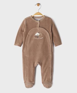 Ensemble 2 pièces body croisé + pyjama dors-bien en velours bébé vue2 - GEMO 4G BEBE - GEMO
