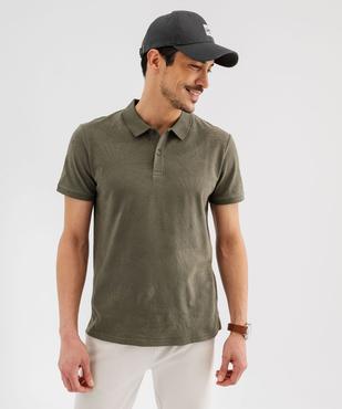 Polo manches courtes à motifs texturés homme vue1 - GEMO (HOMME) - GEMO
