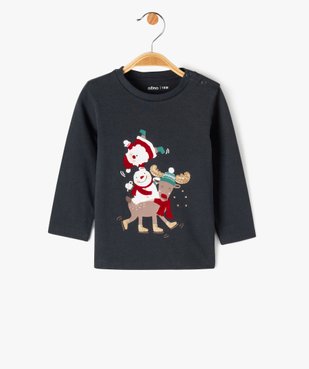 Tee-shirt manches longues imprimé spécial Noël bébé garçon vue1 - GEMO(BEBE DEBT) - GEMO