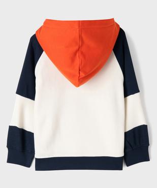 Sweat à capuche tricolore encolure large garçon vue4 - GEMO (ENFANT) - GEMO