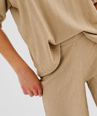 Pantalon large en maille texturée et extensible femme vue2 - GEMO(FEMME PAP) - GEMO