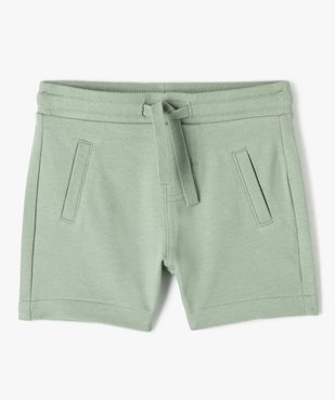 Short bébé garçon en maille avec ceinture bord-côte vue1 - GEMO(BEBE DEBT) - GEMO