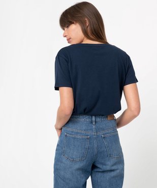 Tee-shirt femme à manches courtes avec dos plus long vue3 - GEMO(FEMME PAP) - GEMO