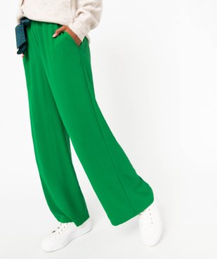 Pantalon en maille fluide avec ceinture imprimée femme vue1 - GEMO(FEMME PAP) - GEMO