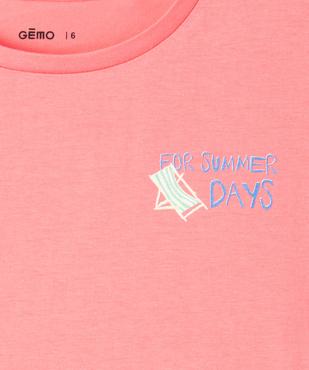 Tee-shirt manches courtes coupe courte imprimé dos fille vue3 - GEMO (ENFANT) - GEMO