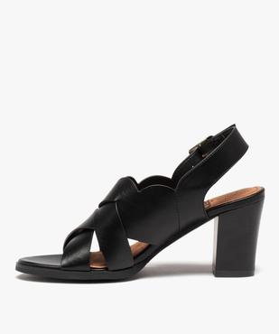 Sandales femme à talon dessus larges brides croisées vue3 - GEMO(URBAIN) - GEMO