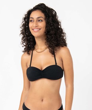 Haut de maillot de bain femme forme bandeau avec bretelles amovibles vue1 - GEMO 4G FEMME - GEMO