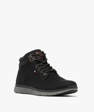Baskets homme mid-cut casual  avec col moussé en maille vue3 - URBAN STEPS - GEMO