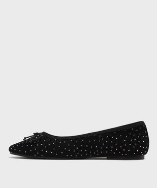 Ballerines en suédine avec strass femme - Follow Me vue3 - FOLLOW ME - GEMO