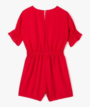 Combishort en toile fluide avec épaules dénudées fille vue3 - GEMO 4G FILLE - GEMO