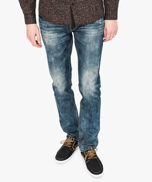 Jean straight aspect usé vue1 - GEMO (HOMME) - GEMO