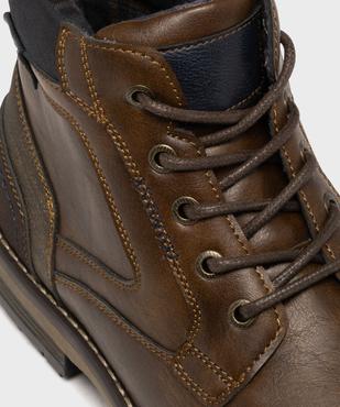 Boots multimatières à lacets et zip homme vue6 - MARIO BALDANO - GEMO