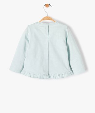 Tee-shirt bébé fille à basque en dentelle et manches longues vue3 - GEMO(BEBE DEBT) - GEMO