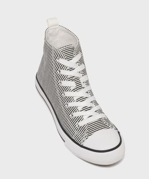 Baskets montantes en toile rayée femme - Follow Me vue5 - FOLLOW ME - GEMO