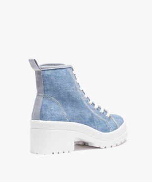 Tennis femme mid-cut en toile unie à talon et semelle crantée vue4 - GEMO (SPORTSWR) - GEMO