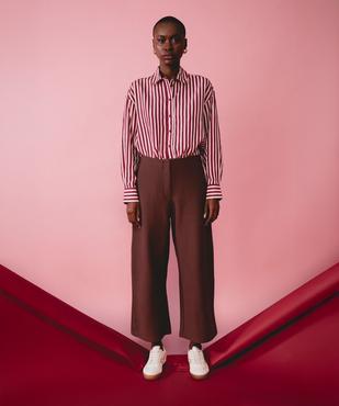 Pantalon fluide cropped taille haute en maille extensible femme vue1 - GEMO(FEMME PAP) - GEMO