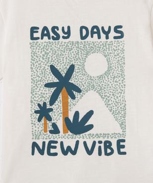 Tee-shirt manches courtes en jersey de coton avec col côtelé garçon vue3 - GEMO 4G GARCON - GEMO