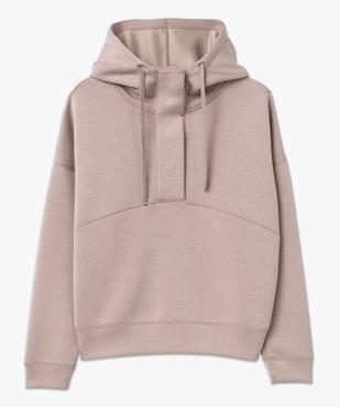 Sweat à capuche oversize en maille douce femme vue4 - GEMO(FEMME PAP) - GEMO