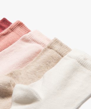 Chaussettes unies bébé fille (lot de 5) vue2 - GEMO 4G BEBE - GEMO