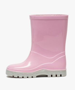 Bottes de pluie bébé fille unies à semelle crantée vue3 - GEMO(BEBE DEBT) - GEMO