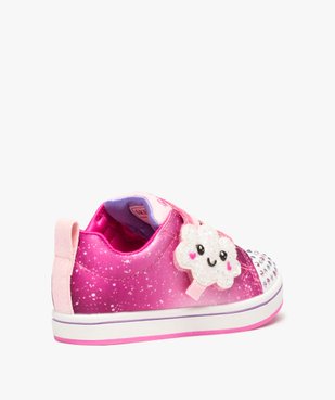 Bakets fille pailletées et lumineuses à scratch - Skechers vue4 - SKECHERS - GEMO