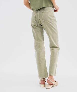 Jean droit en denim coloré 100% coton femme vue3 - GEMO(FEMME PAP) - GEMO