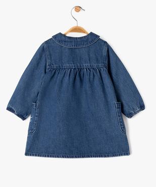 Robe en jean à manches longues et col Claudine bébé fille - LuluCastagnette vue4 - LULUCASTAGNETTE - GEMO