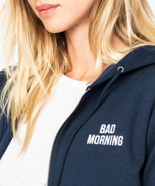 Sweat femme zippé à capuche et motif vue2 - FOLLOW ME - GEMO