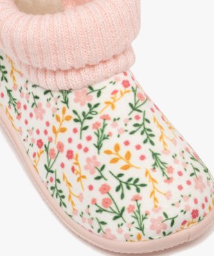 Chaussons bébé fille boots à col chaussette motif fleuri vue6 - GEMO 4G BEBE - GEMO