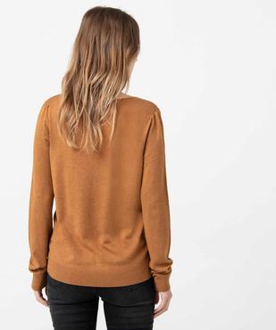 Pull femme en maille fine à col V vue3 - GEMO 4G FEMME - GEMO