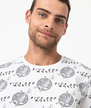 Tee-shirt manches courtes imprimé all over homme - Rick & Morty vue2 - RICK ET MORTY - GEMO