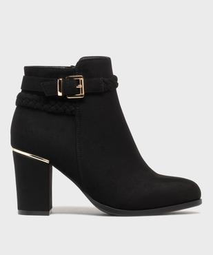 Boots en suédine à talon haut et fermeture zippée femme vue1 - VALENTINA BALDANO GEMO FORGOOD - GEMO