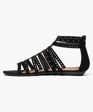 Sandales femme spartiates avec clous métalliques et talon zippé vue3 - GEMO (CASUAL) - GEMO