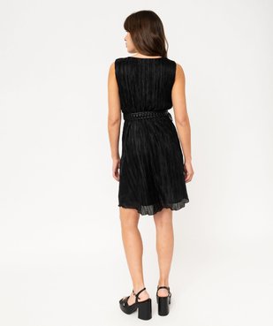 Robe courte sans manches en maille gaufrée scintillante femme vue3 - GEMO(FEMME PAP) - GEMO