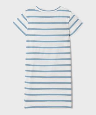 Robe courte en coton avec noeud à la taille fille vue3 - GEMO 4G FILLE - GEMO